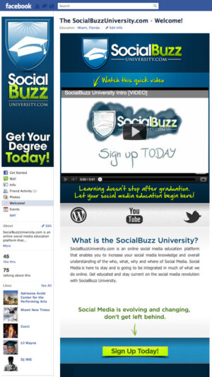SocialBuzz University Facebook Fan Page